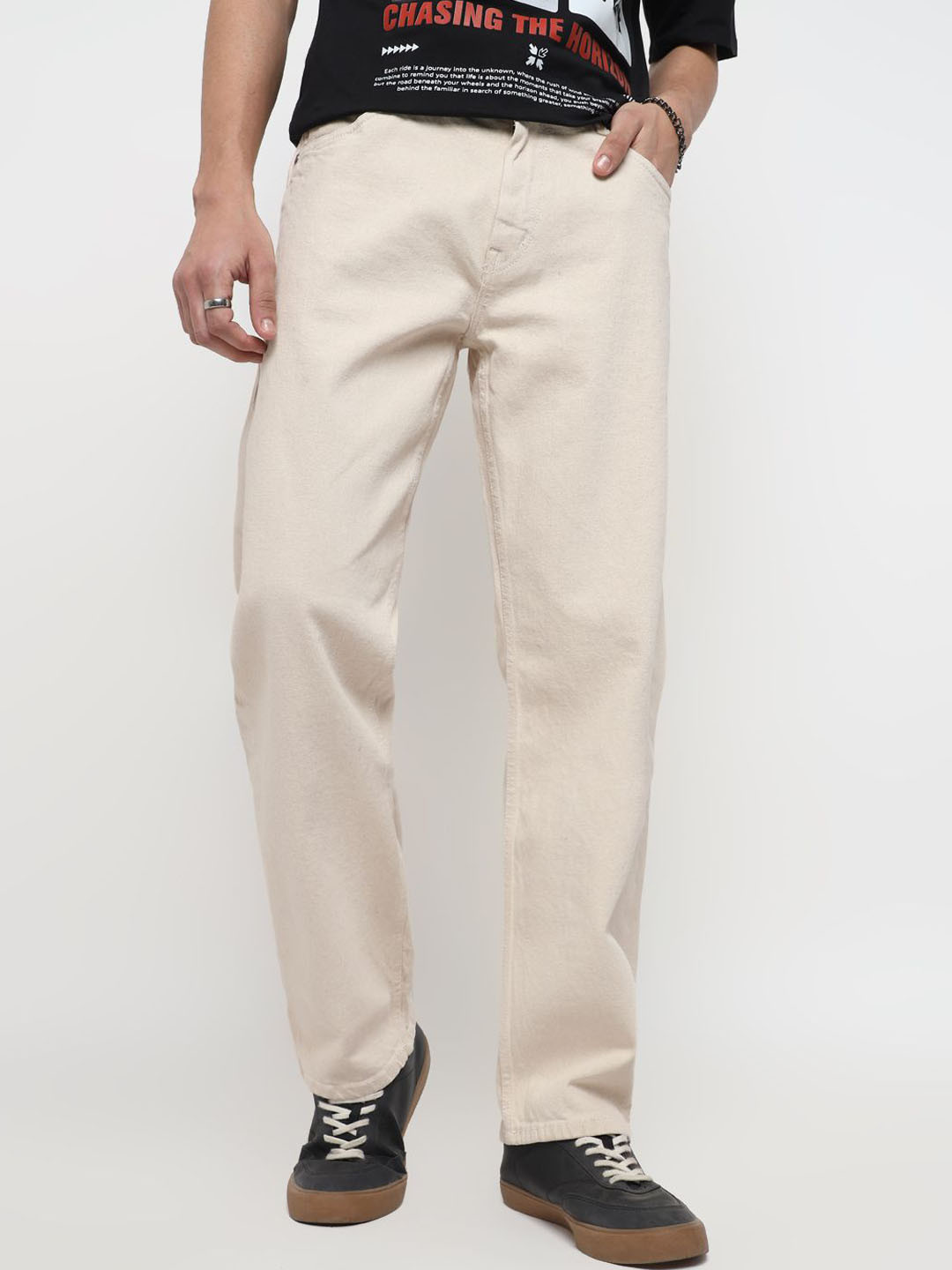 VOLTEDGE Men Straight Motion Man Straight Fit Mid-Rise Stretchable Jeans