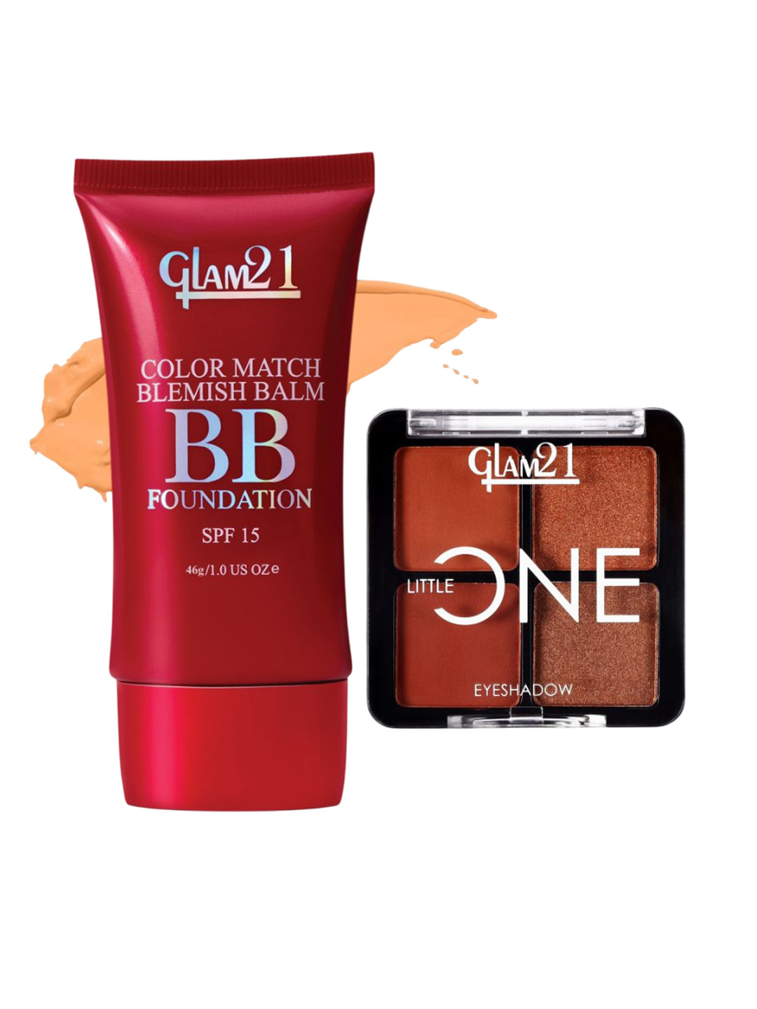 GLAM21 Set Of 2 Little One 4-In-1 Eyeshadow Palette- 03 & Color Match BB Foundation-05