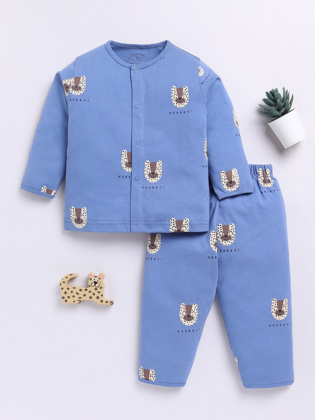 Clt.s Unisex Kids Printed Shirt Pyjamas Pure Cotton Night suit