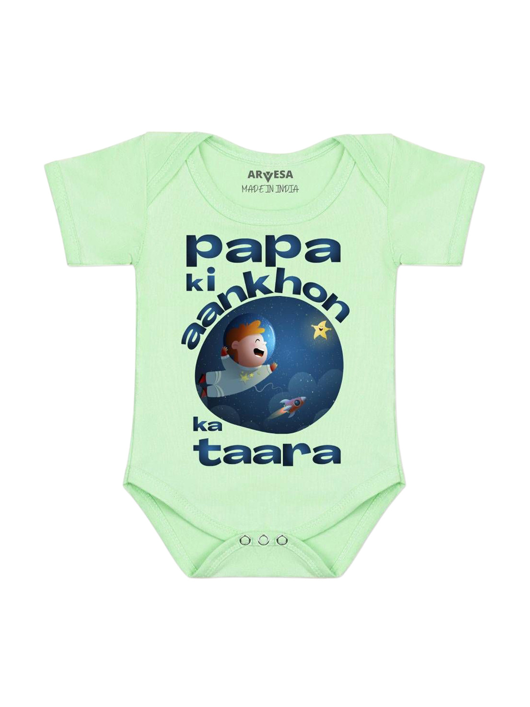 Arvesa Papa First Birthday With Me Printed Bodysuit