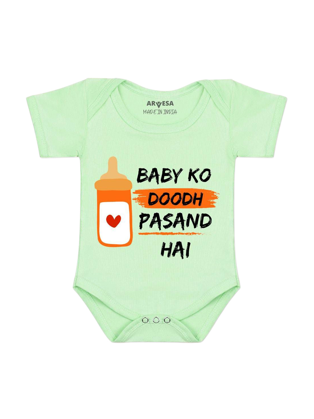 Arvesa Baby Ko Doodh Pasand Hai Printed Bodysuit
