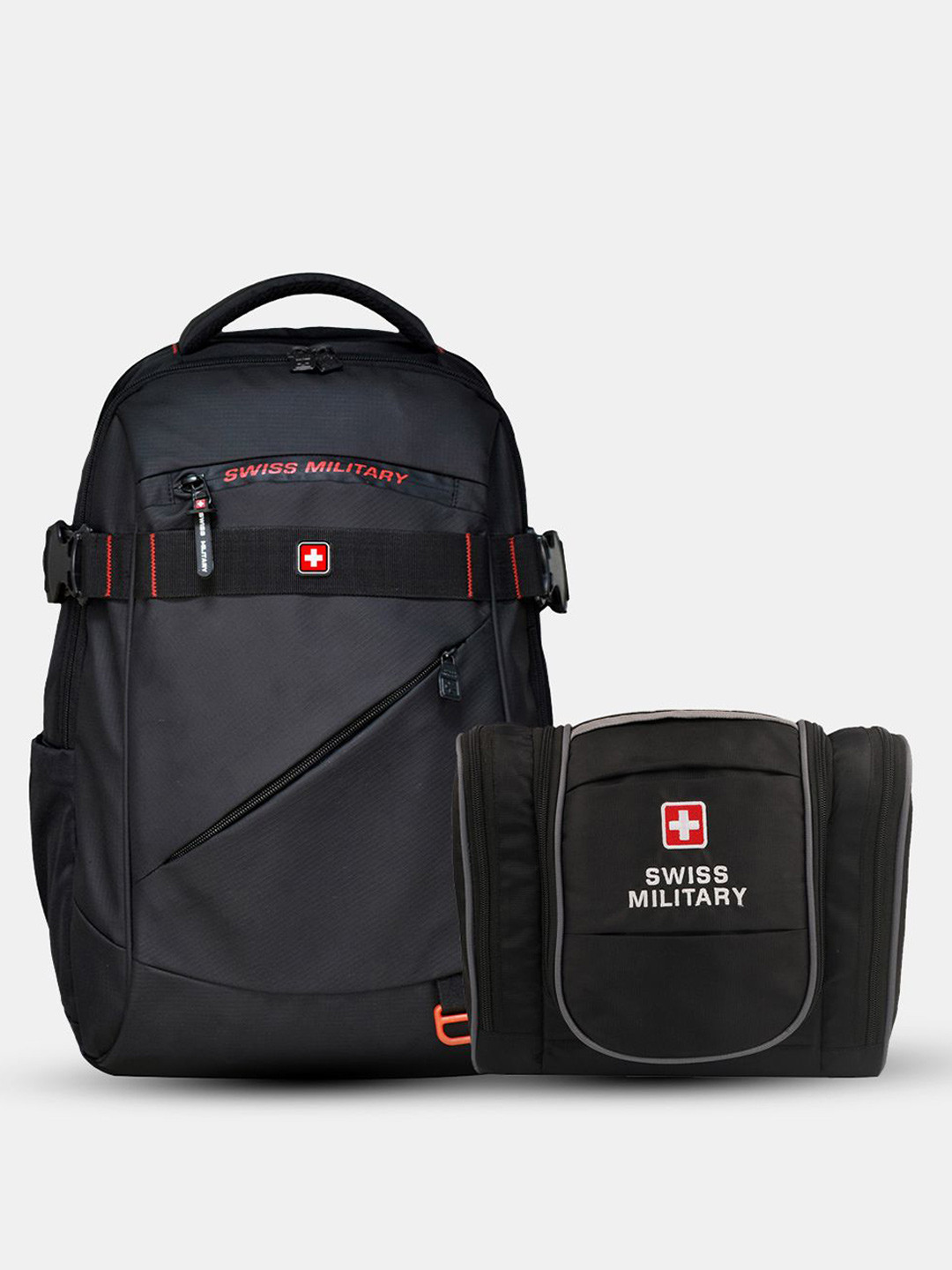 SWISS MILITARY Unisex Casual Backpack with Travel Toiletry Bag