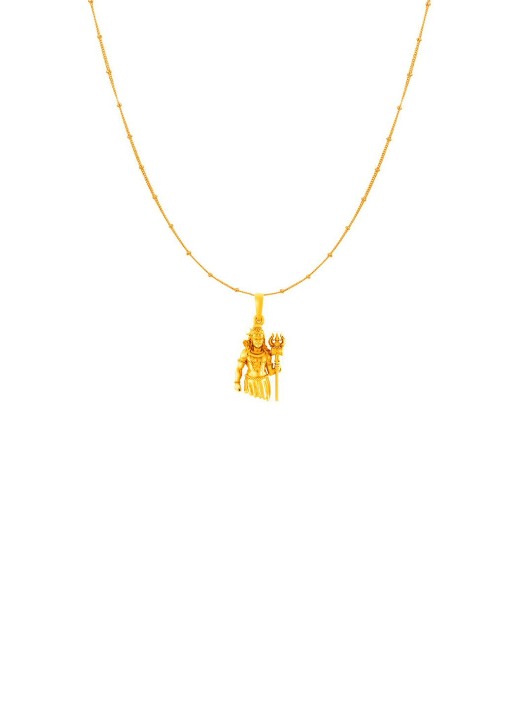 Metronaut 925 Sterling Silver 22 Kt Gold-Plated Shiva Pendant With Chain