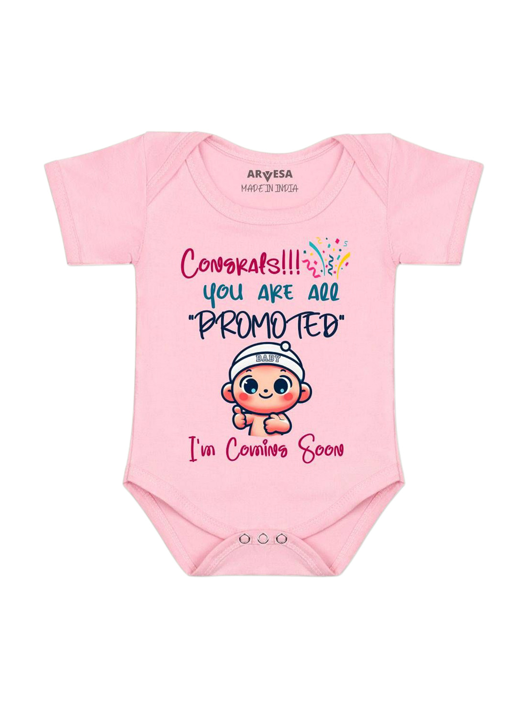 Arvesa Congrats All Are Promoted Coming Soon Printed Bodysuit
