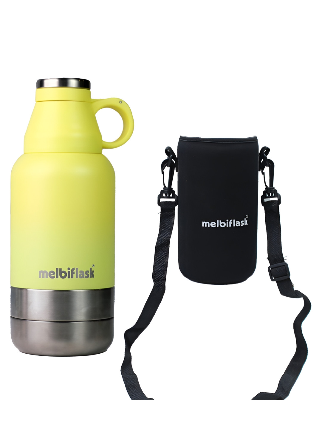 MELBIFY Yellow Colourblocked Thermosteel Spill Proof Flask - 1L