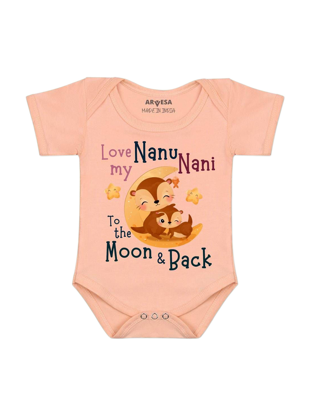 Arvesa Nanu Nani Love Moon & Back Printed Bodysuit