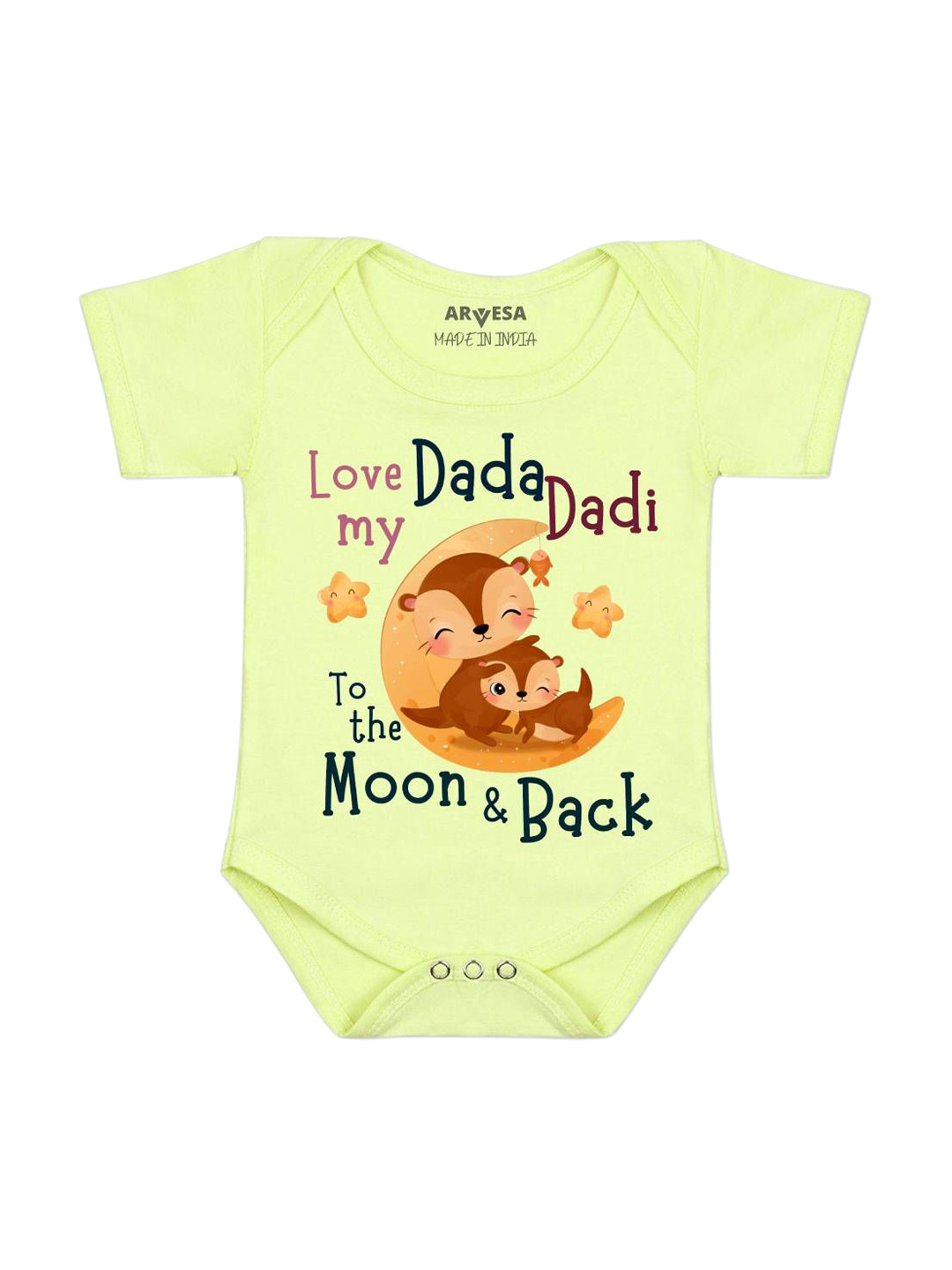 Arvesa Dada Dadi Love Moon & Back Printed Bodysuit