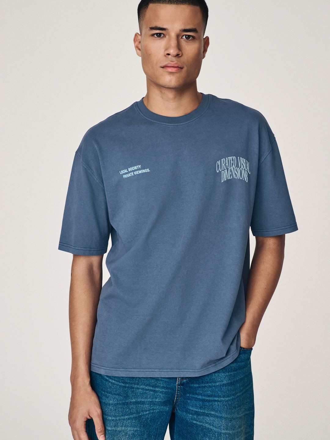 NEXT Pure Cotton Typography Printed Back T-shirt