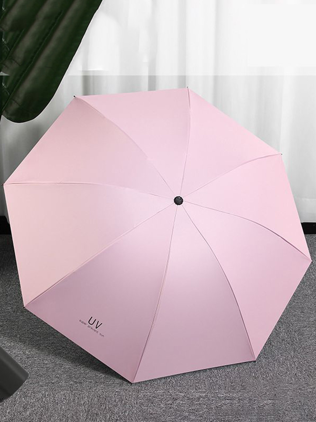 Sasimo Pink UV Super Prevent Manual 3 Fold Umbrella