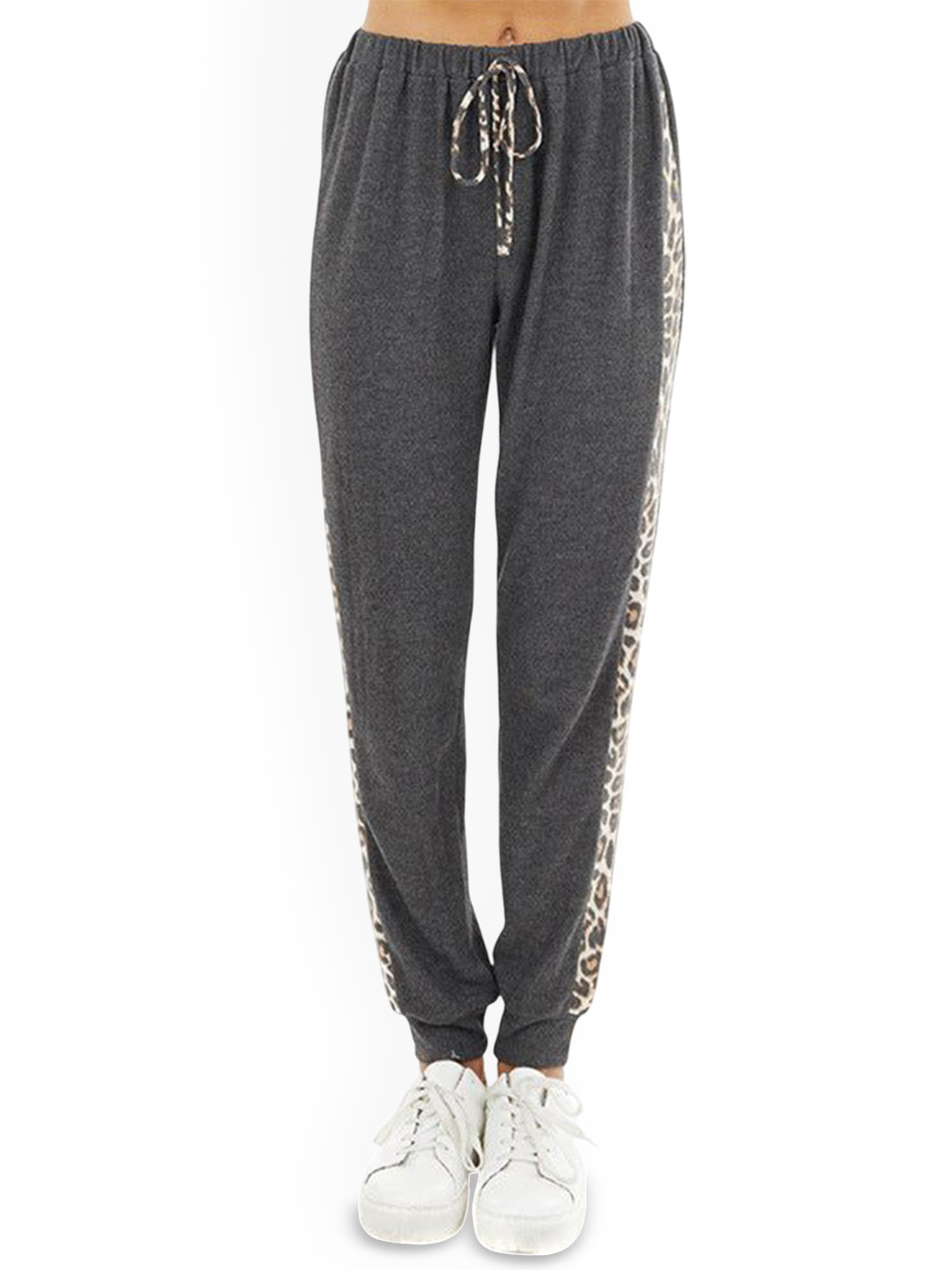 Outzidr Grey Animal Print Sweatpants