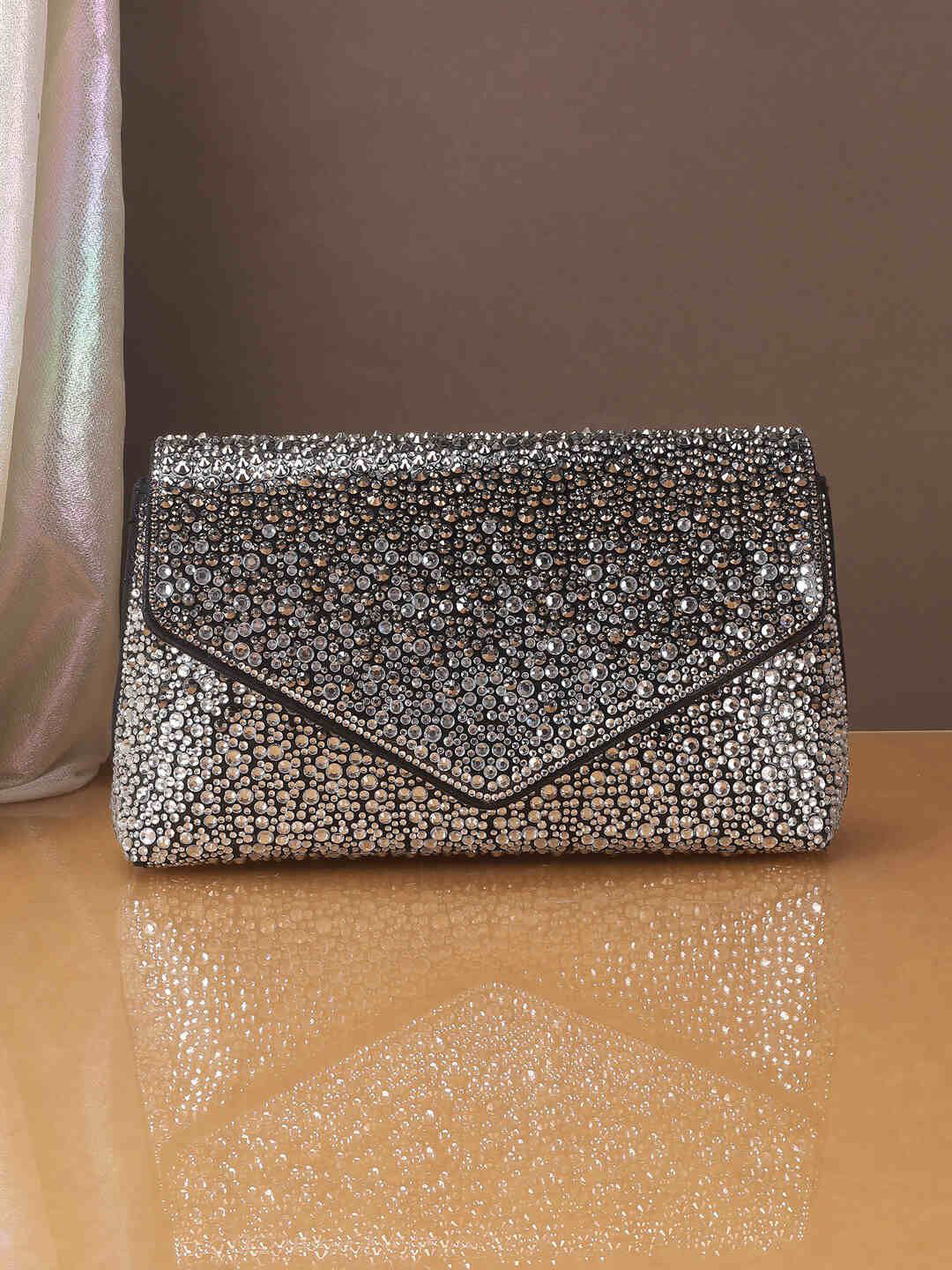 Metro Embellished Beads & Stones Envelope Clutch