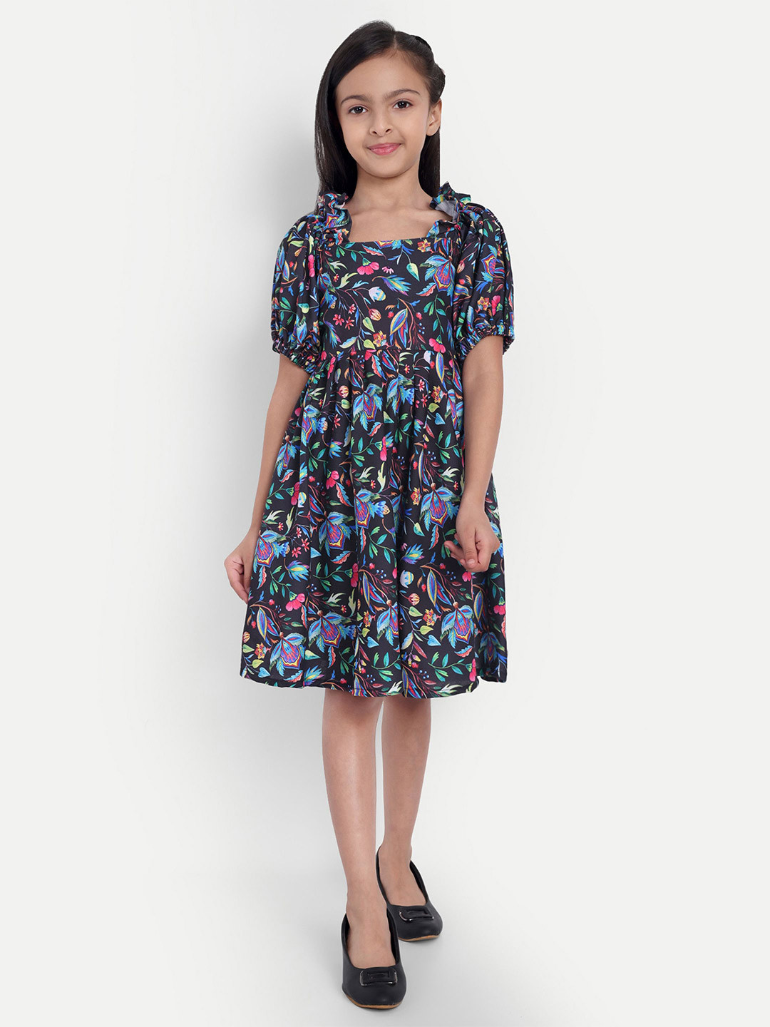 TILISM Girls Print Fit & Flare Dress