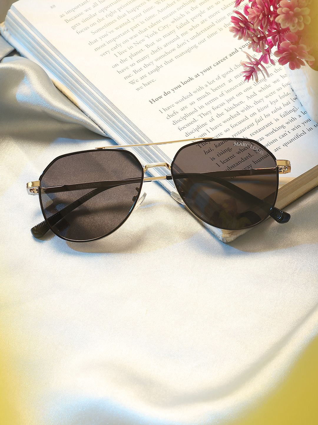 MARC LOUIS Unisex Polarised & UV Protected Sunglass MARC LOUIS 9163 GOLDEN BLACKC GREY SG