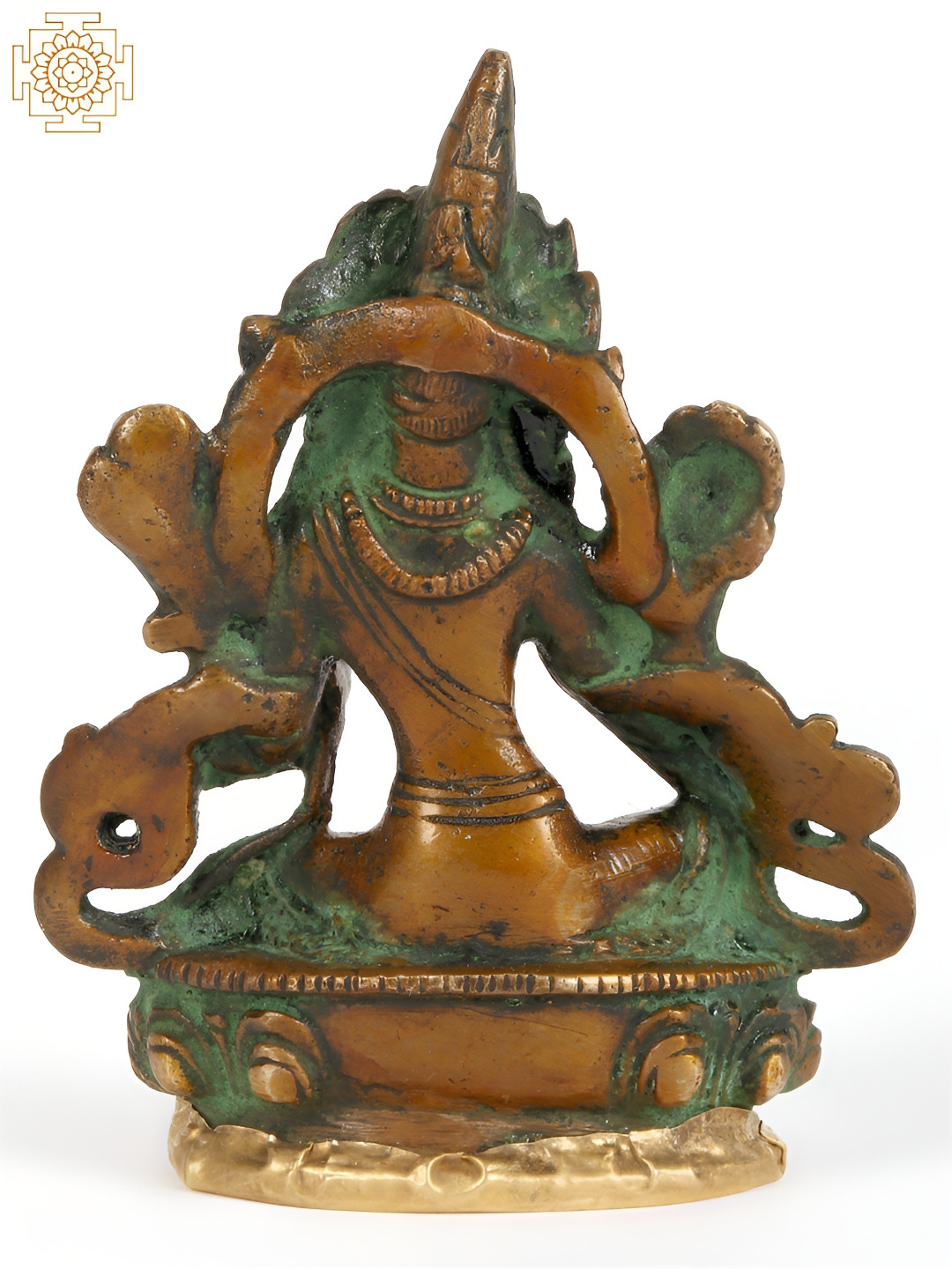 Exotic India Compassionate Devi Tara Brown Brass Metallic Prayer Room Medium Showpiece - 4.5 Inches