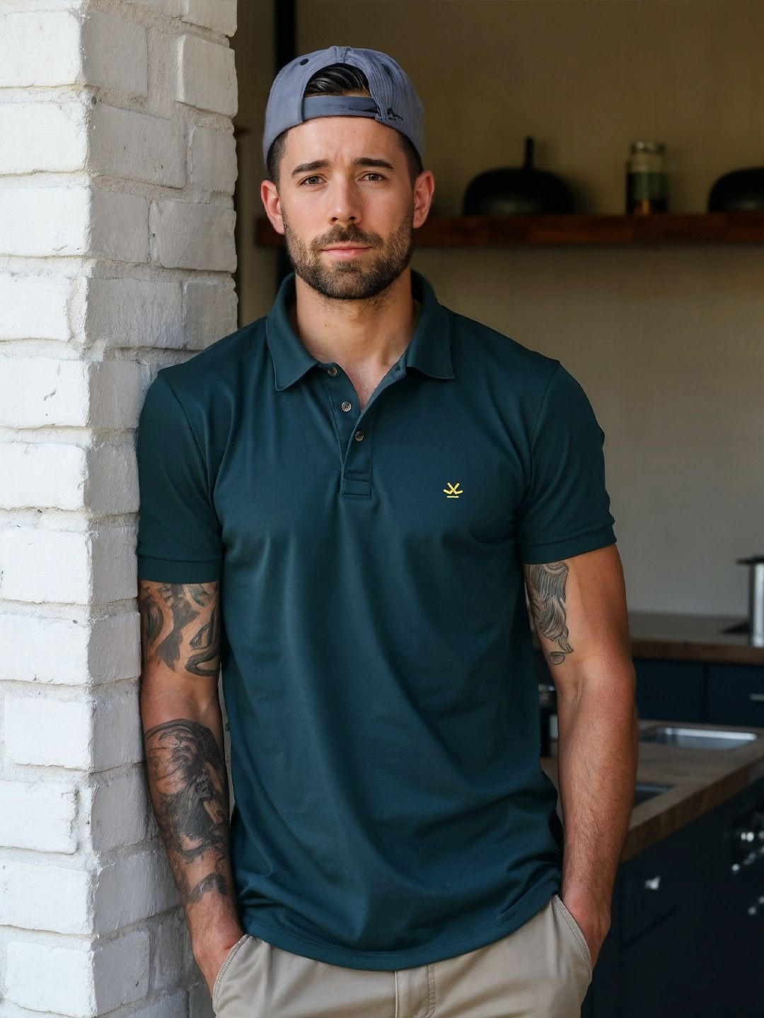 WROGN Pure Cotton Short Sleeves Polo Collar Slim Fit T-shirt