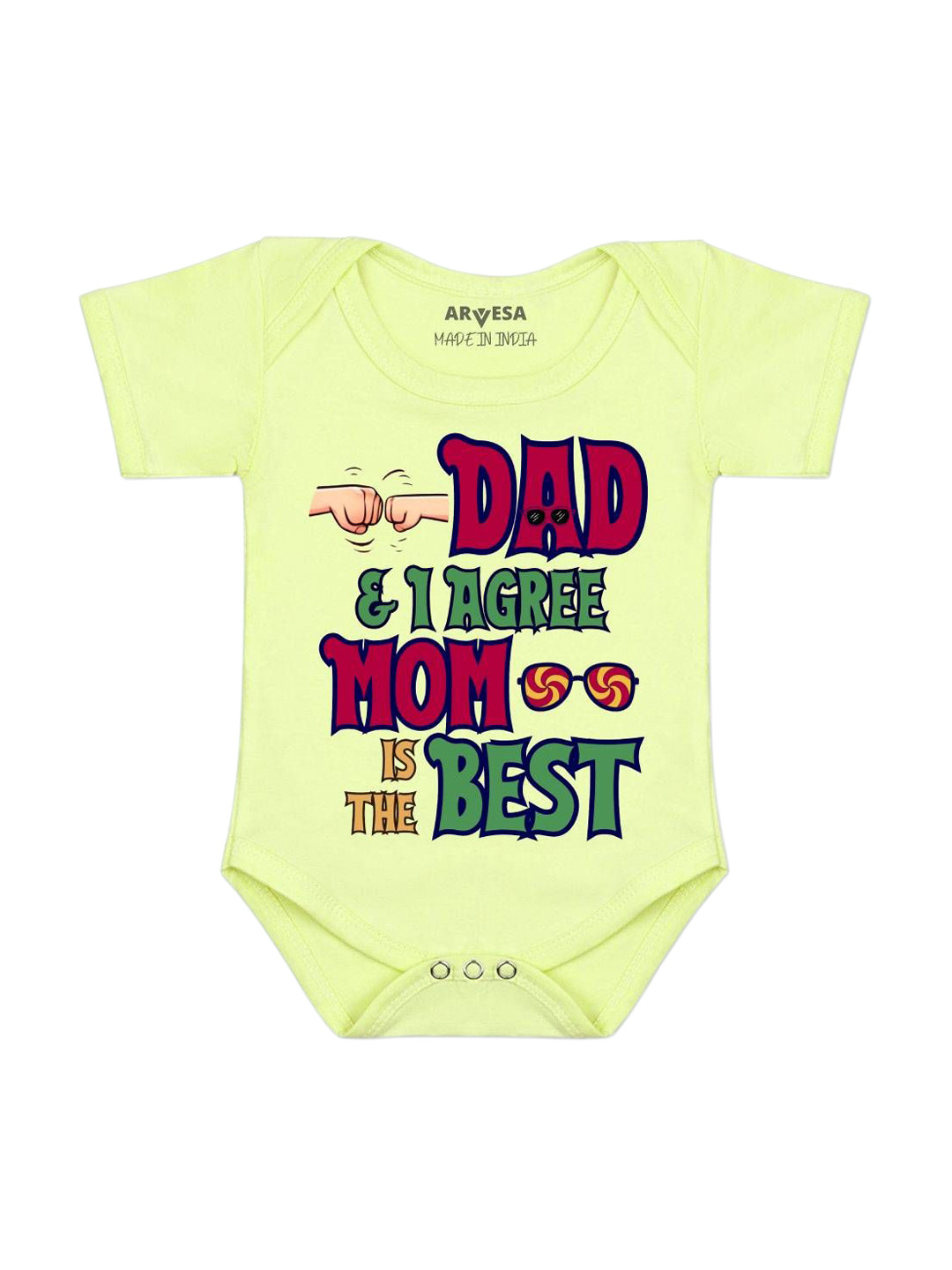 Arvesa Daddy & I Agree Mom Is Best Printed Bodysuit