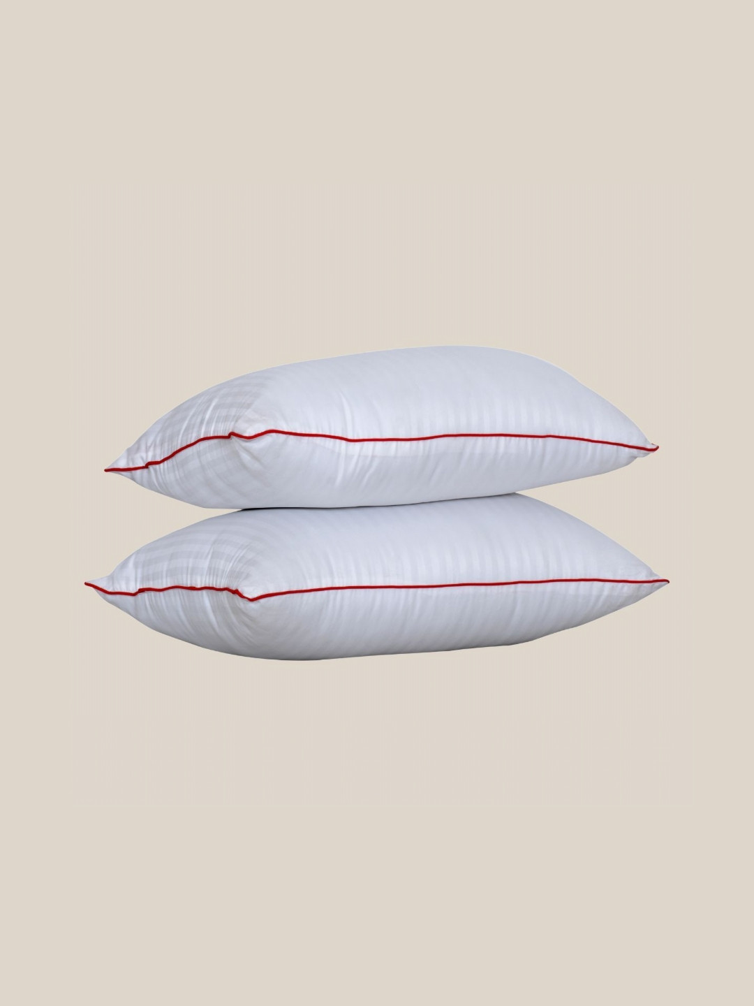 Siroki Bond Soft Fluffy White Solid Polyester Breathable Set of 2 Medium Fibre Sleep Pillow-43.1 x 68.5 cm