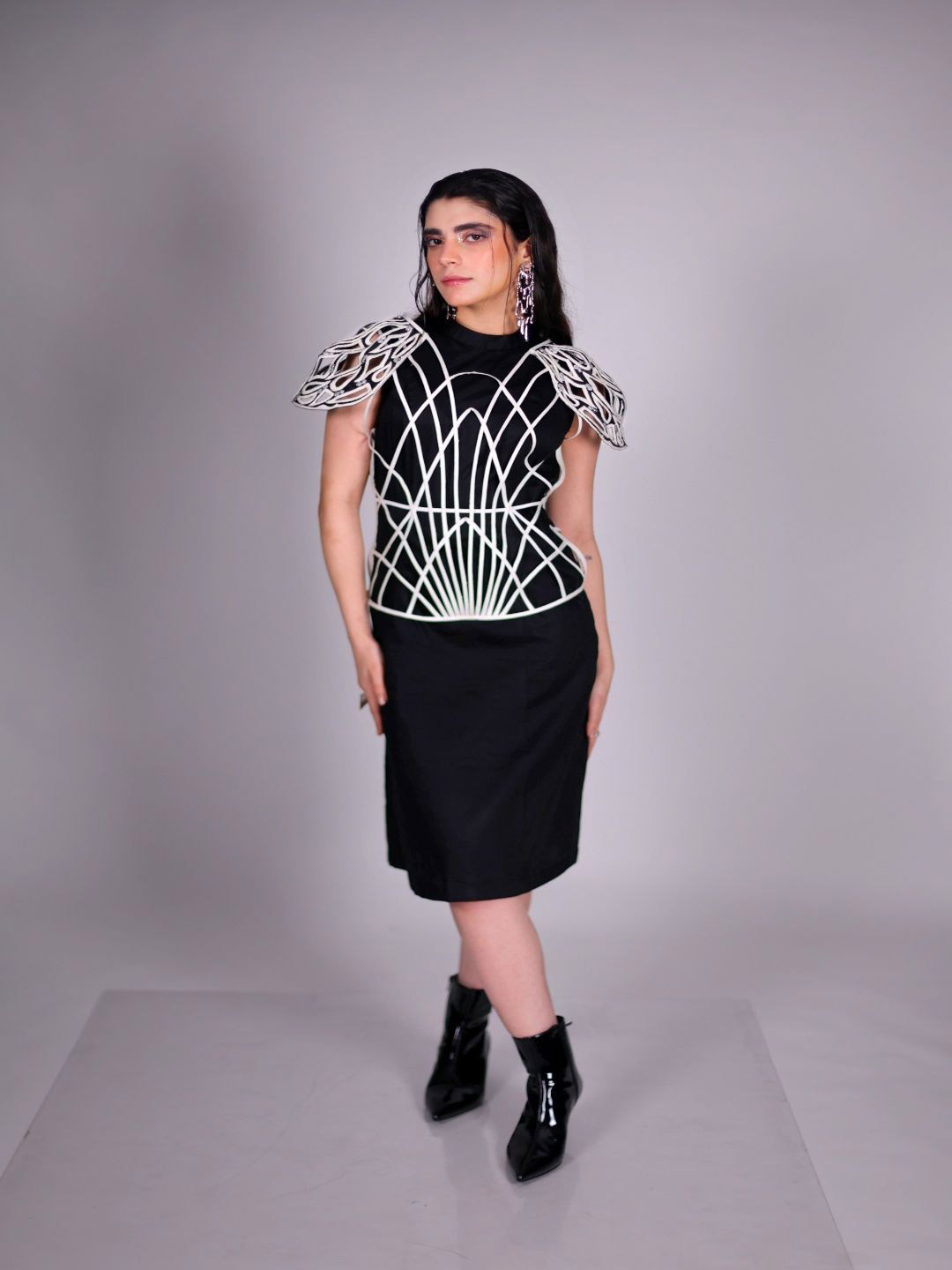 FIRKI Women Self Design Embroidered Cap Sleeve Sheath Dress