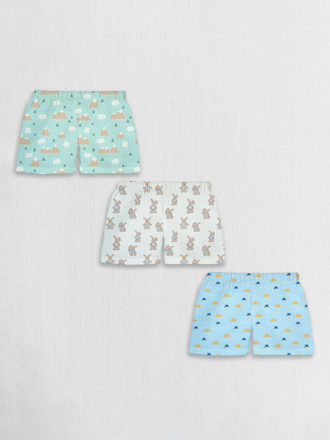1st Step Girl Pack of 3 Printed Cotton Shorts