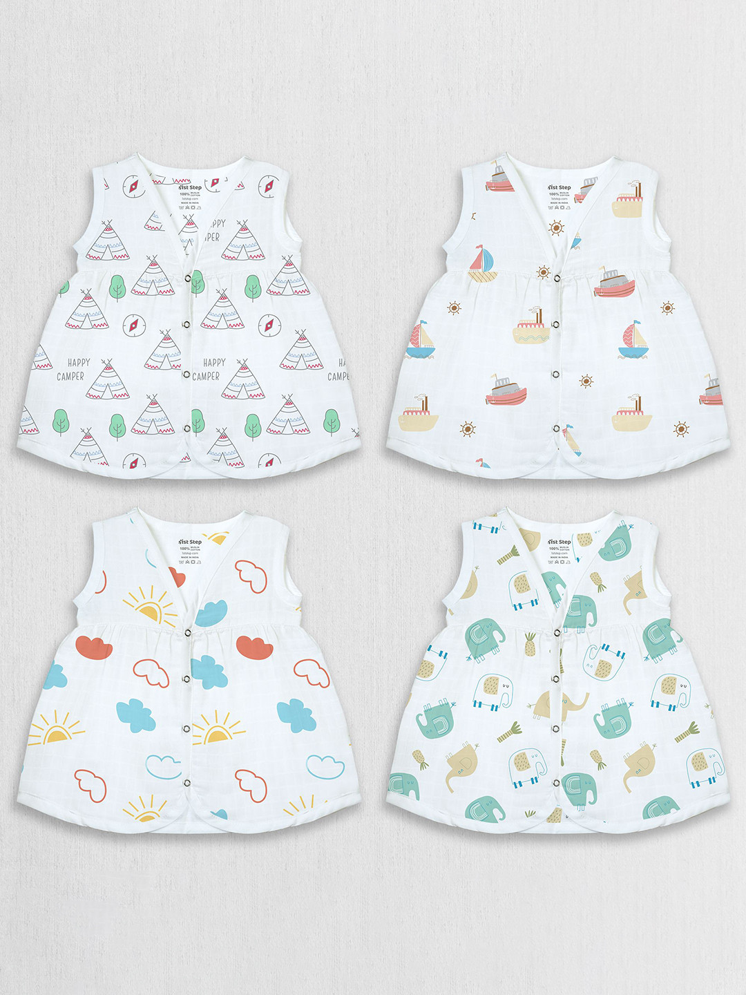 1st Step Girls Conversational Print Fit & Flare Dress