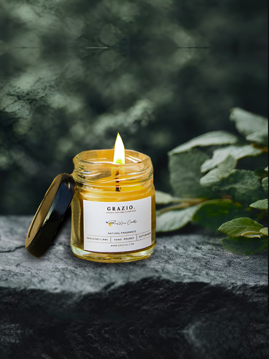 GRAZIO Beeswax Gifting Edition 12Pcs Honey and Lemon Grass Solid Jar Candles