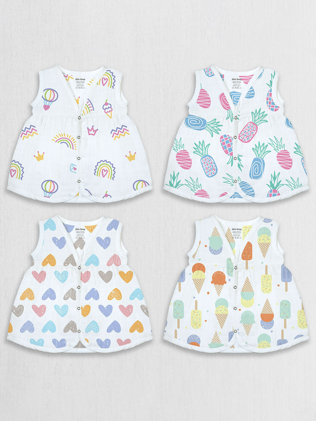 1st Step Girls Conversational Print Fit & Flare Dress