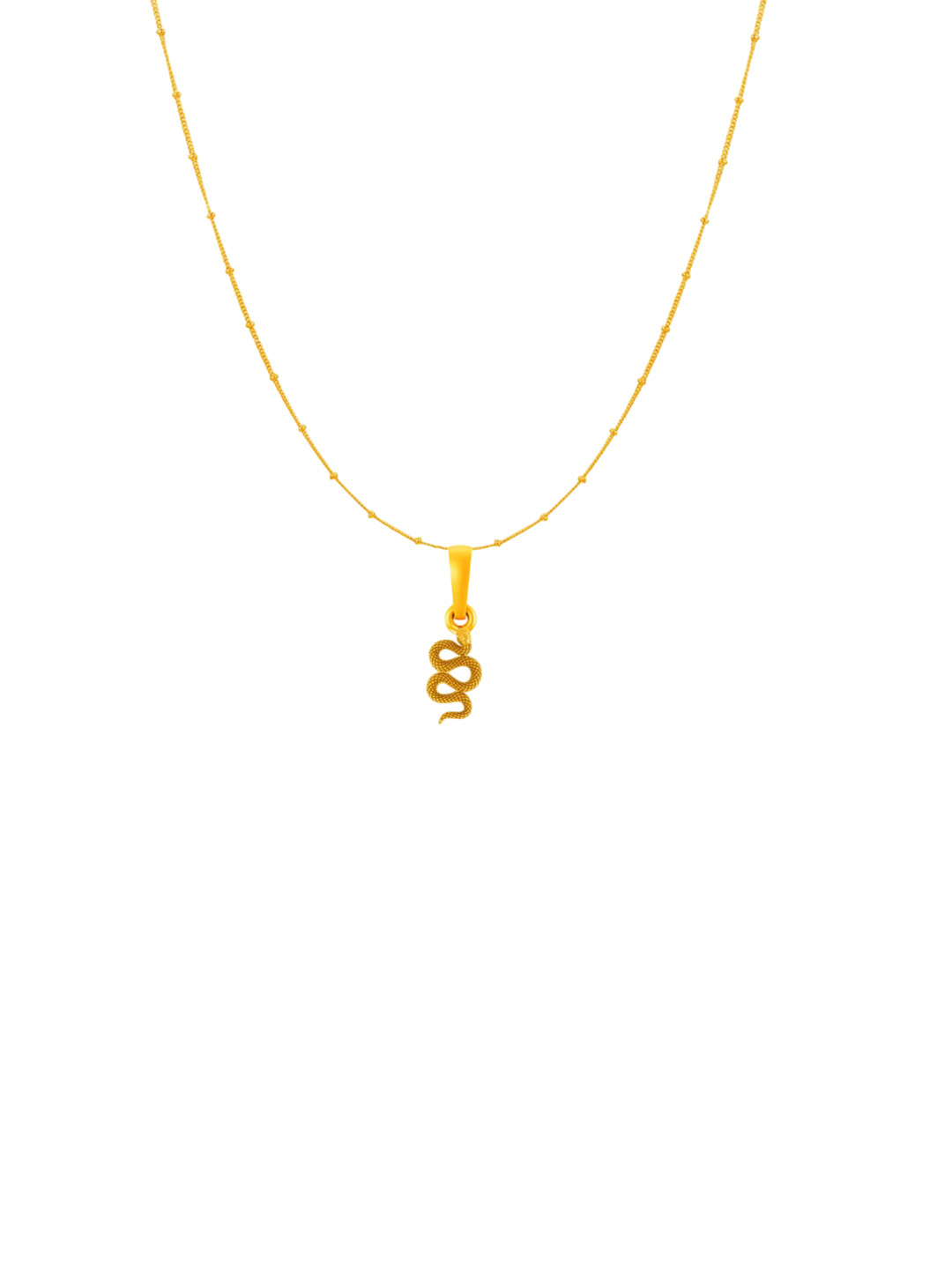 Metronaut 92.5 Sterling Silver 22KT Gold-Plated Snake Pendant with Ball Chain