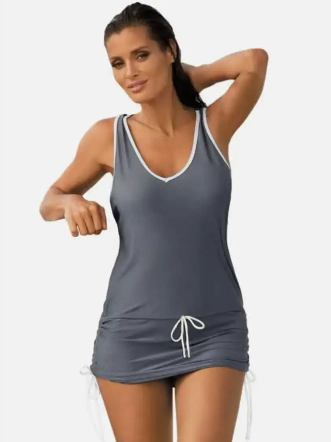 ANGEL CROSHET Open Beach Swim Dress With Attached Panty