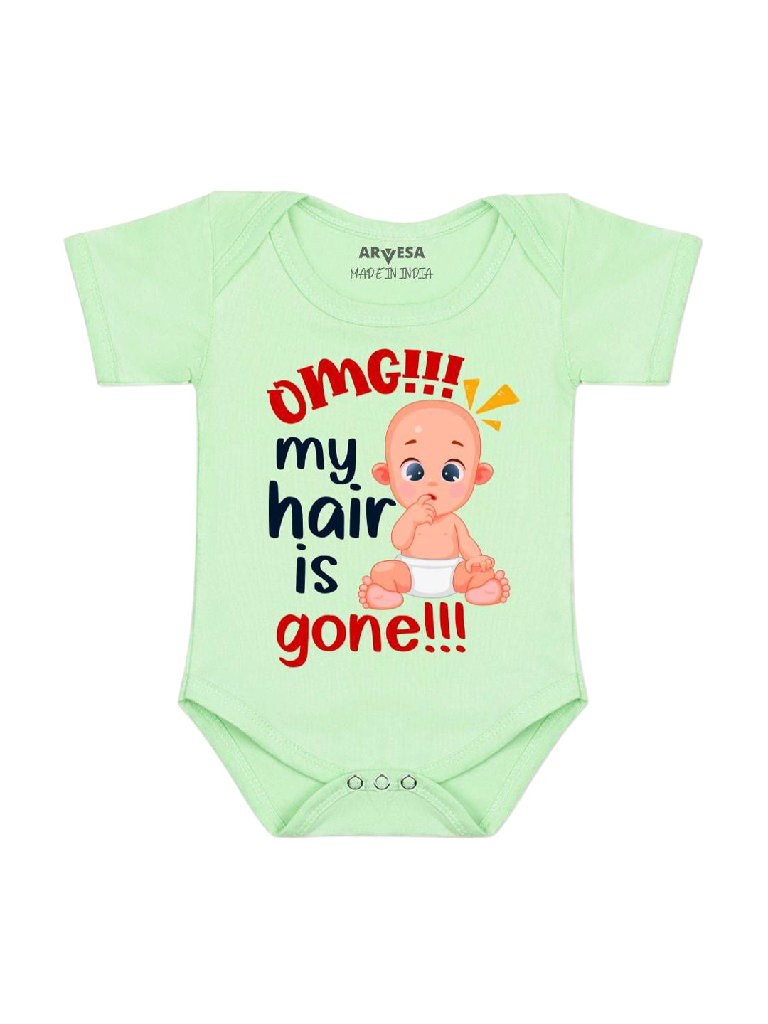 Arvesa Omg My Hair is Gone Printed Bodysuit