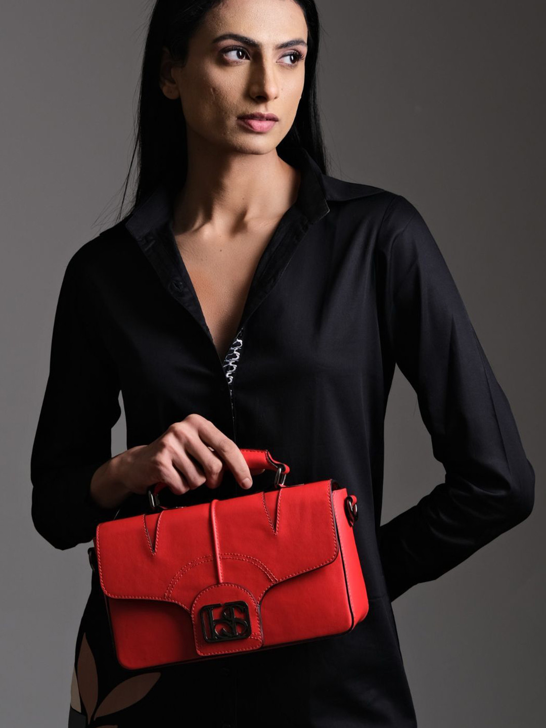 SEREIN Brand Logo Embroidered Satchel Bag