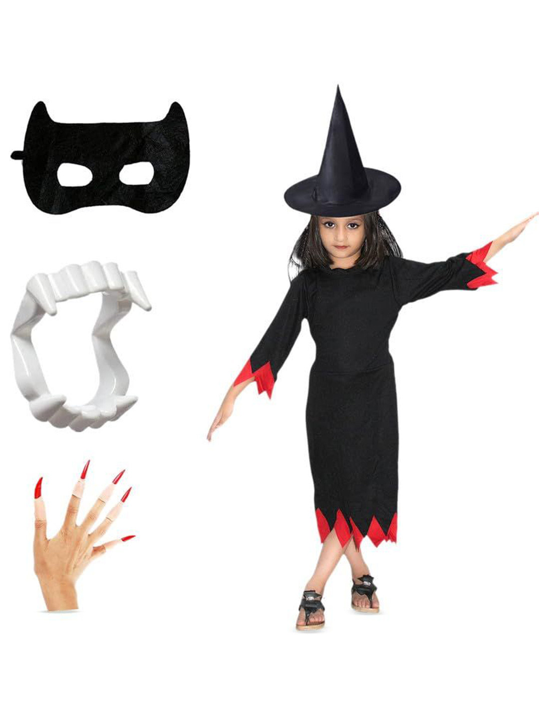 Kaku Fancy dresses Girls Halloween Witch Costume Set