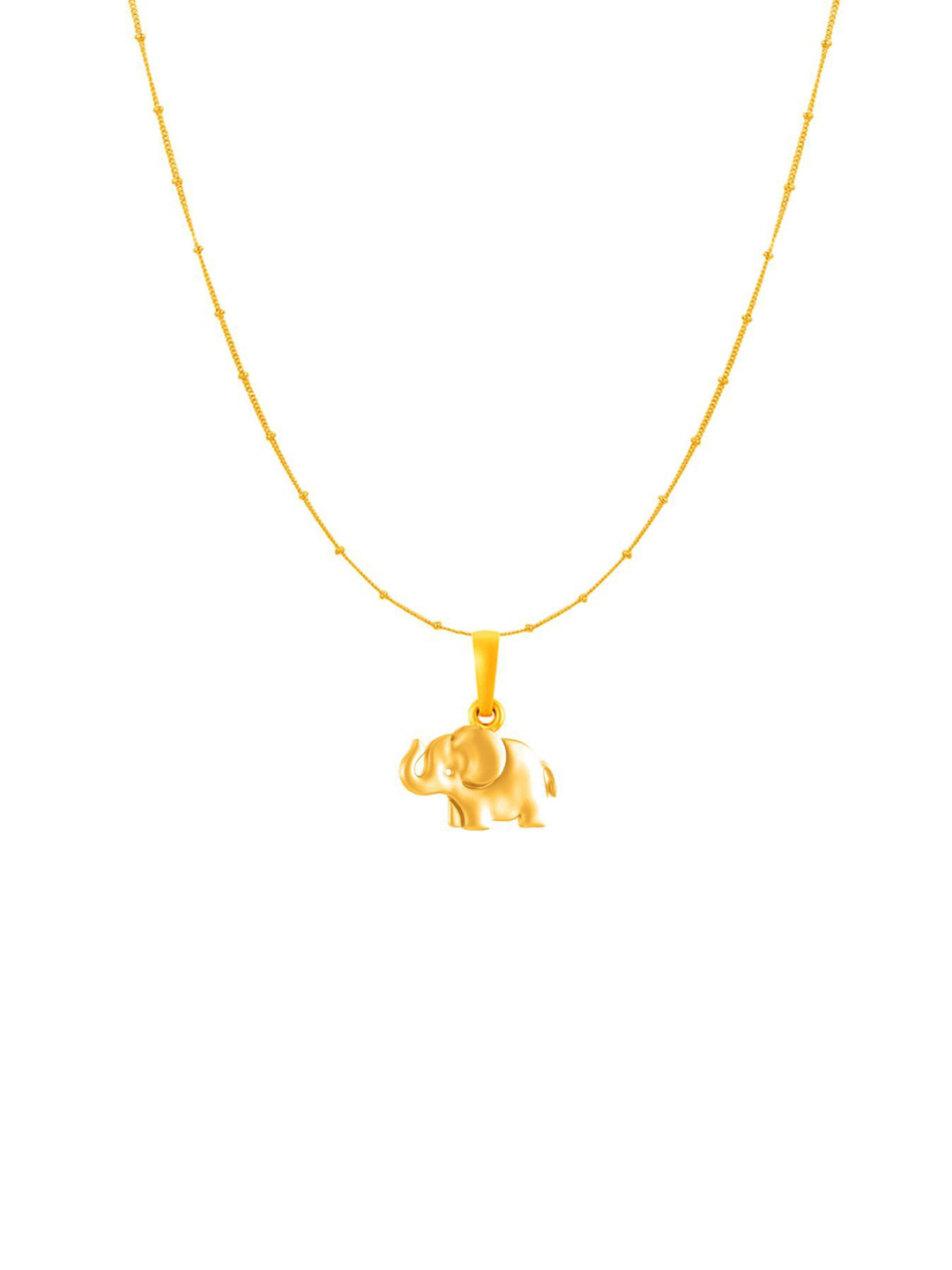 Metronaut 92.5 Sterling Silver 22KT Gold-Plated Elephant Pendant with Ball Chain