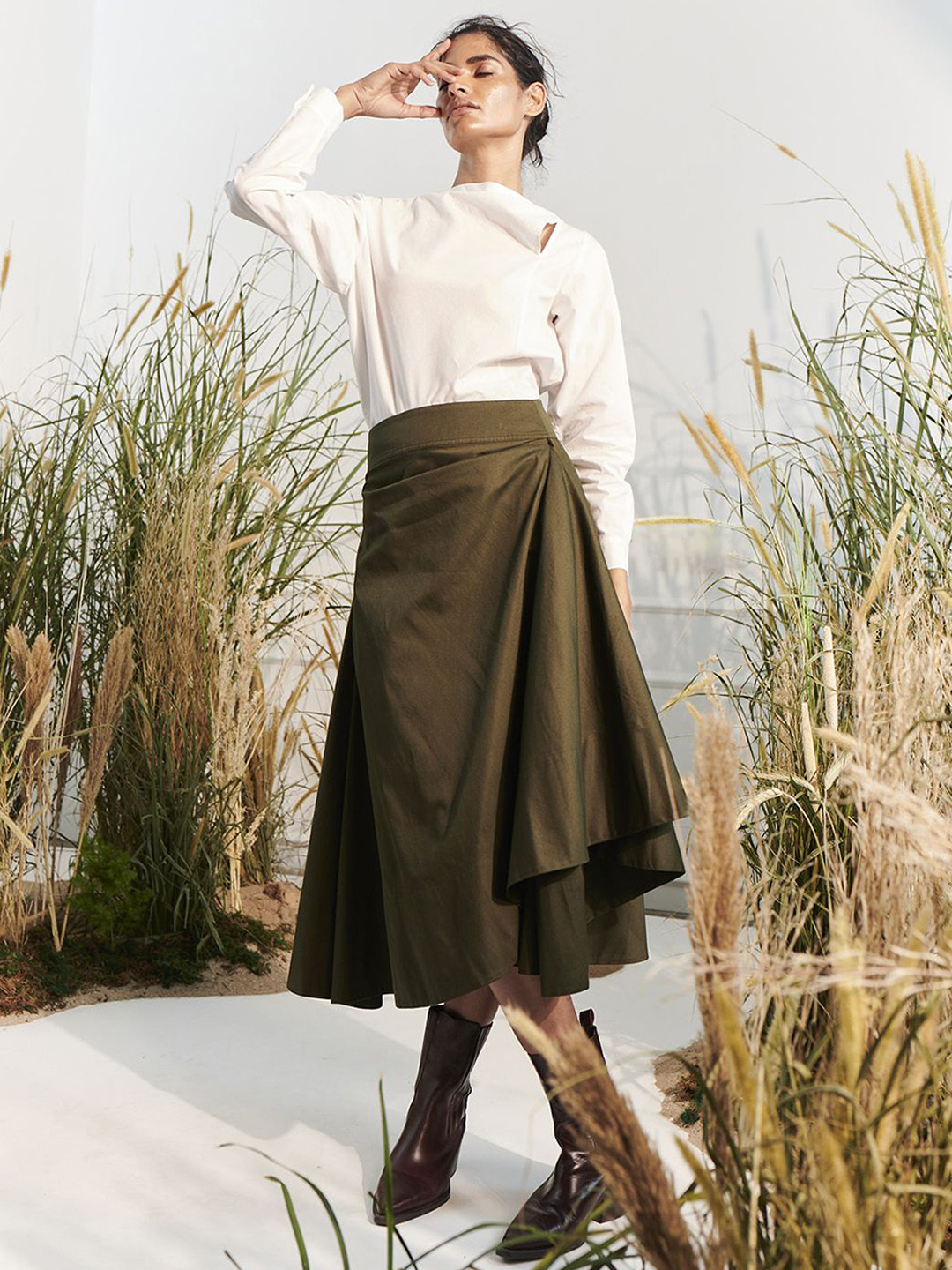 UNRUSH Dark Green Echo Skirt