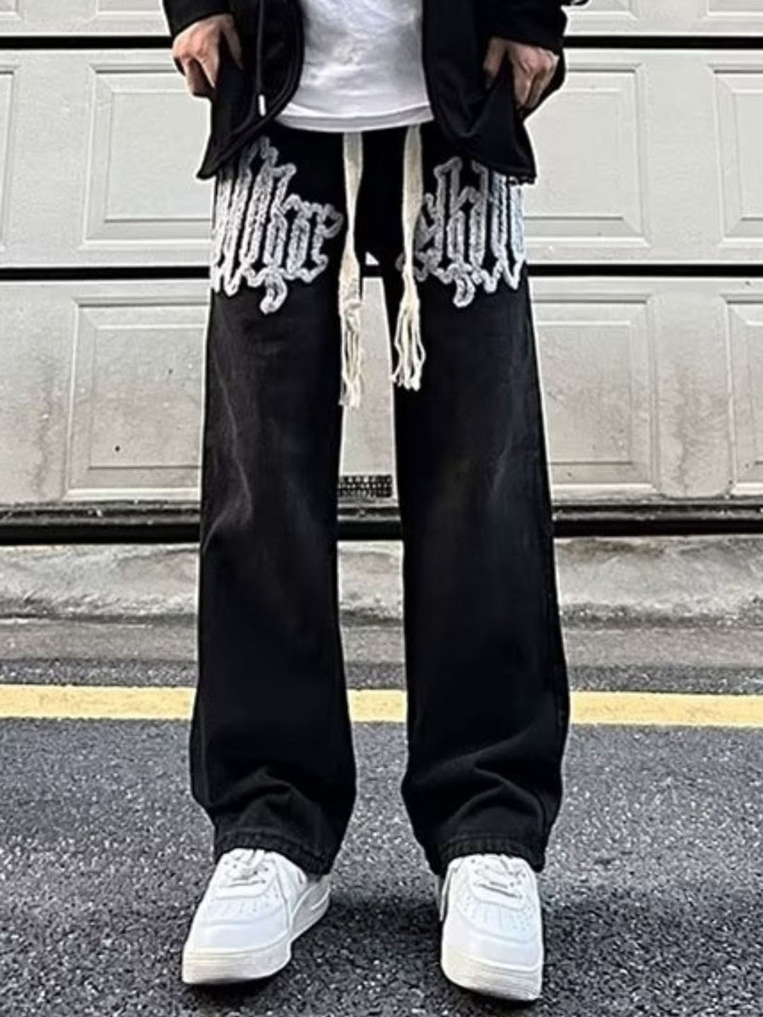 KPOP Men Loose Fit Typography Korean Pants