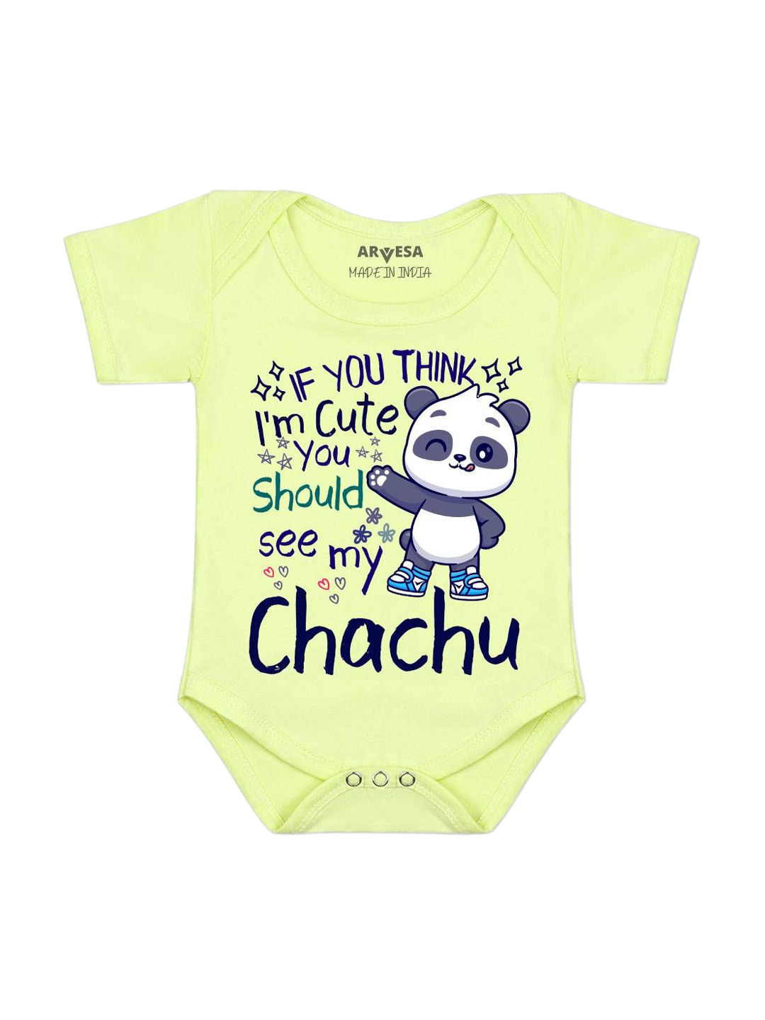 Arvesa I'm Cute See My Chachu Printed Bodysuit