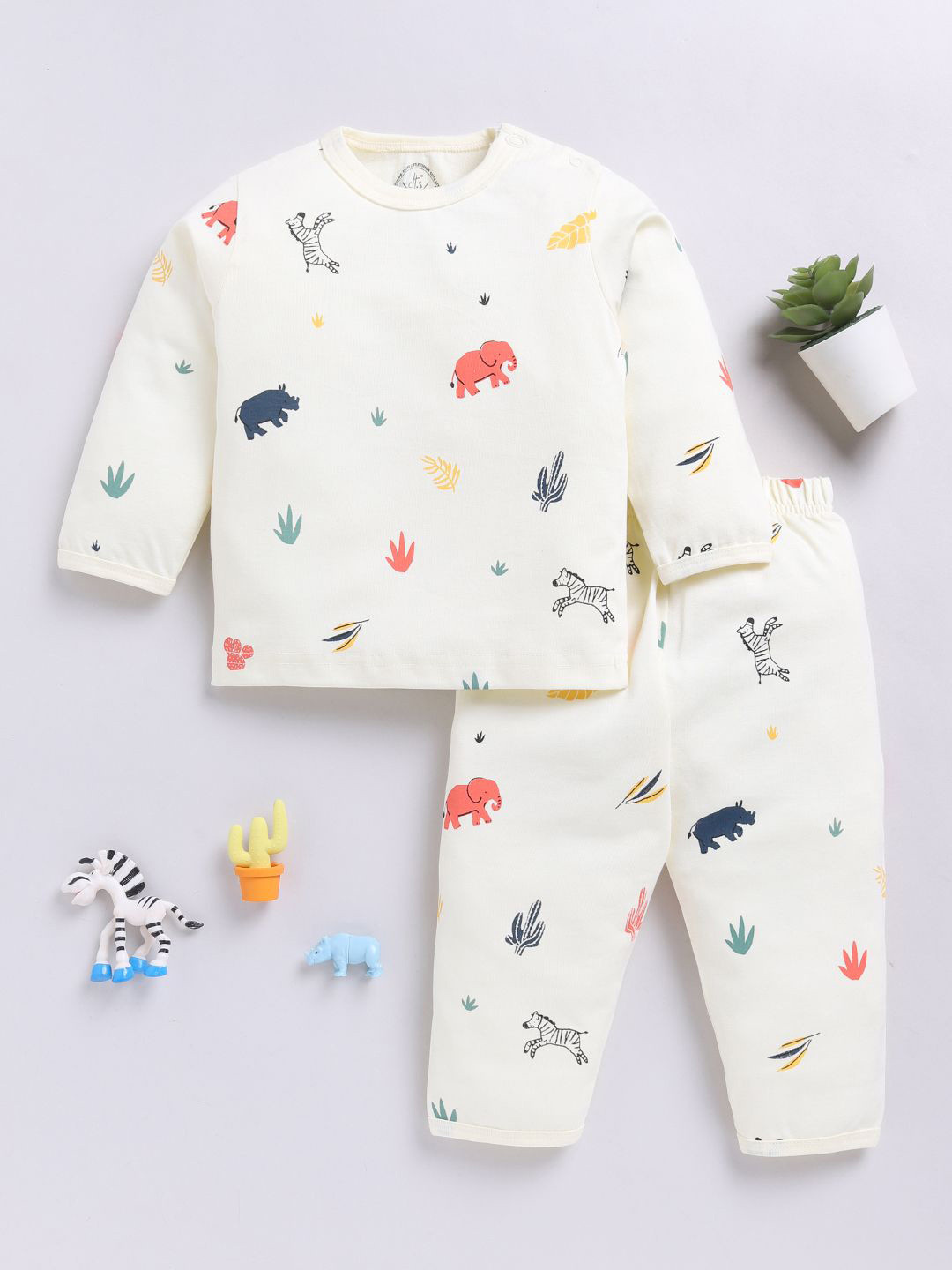Clt.s Kid Animal Print Pure Cotton Night suit