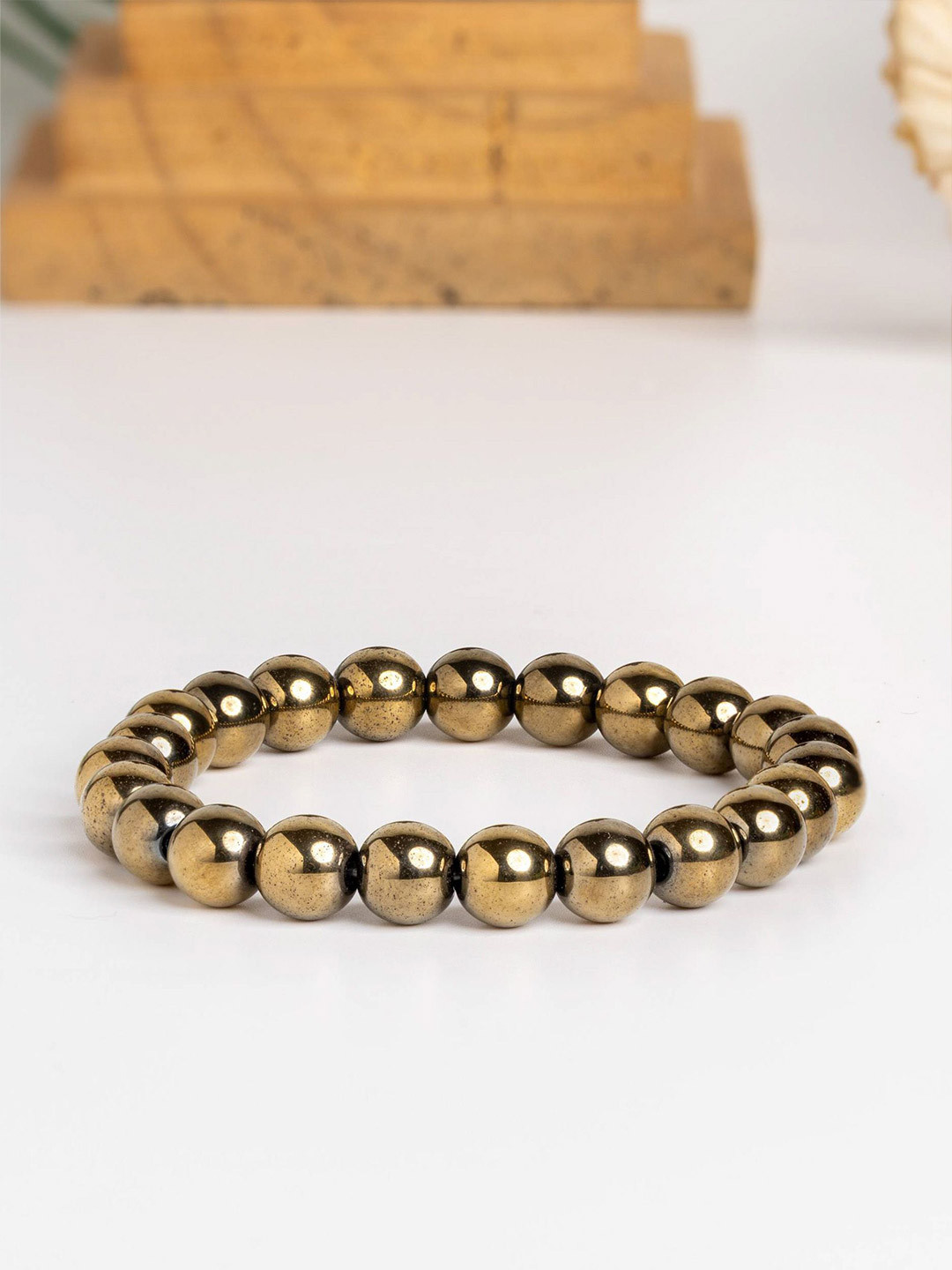 Look and Adorn Golden Hematite Bracelet