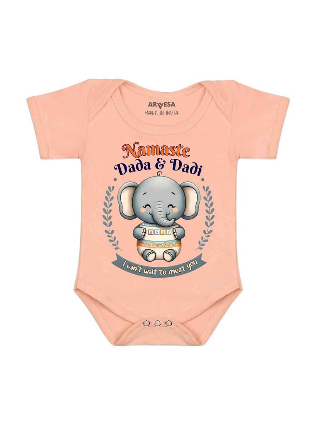 Arvesa Namaste Dada Dadi Printed Bodysuit