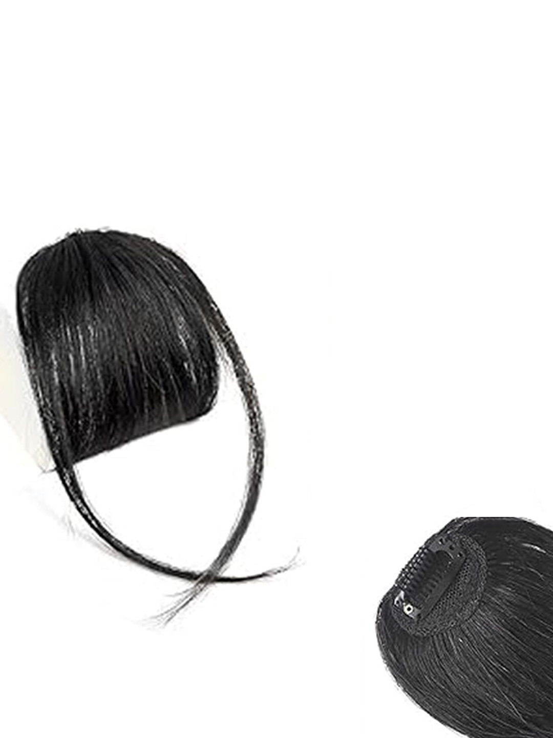 VIEWS Double Clip In Straight Bangs Hair Extension - Black - 22 cm