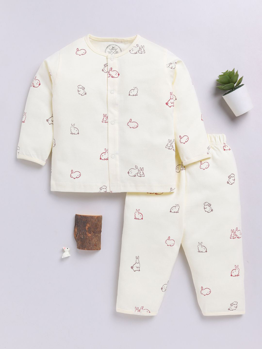 Clt.s Unisex Kids Animal Printed Shirt Pyjamas Night suit