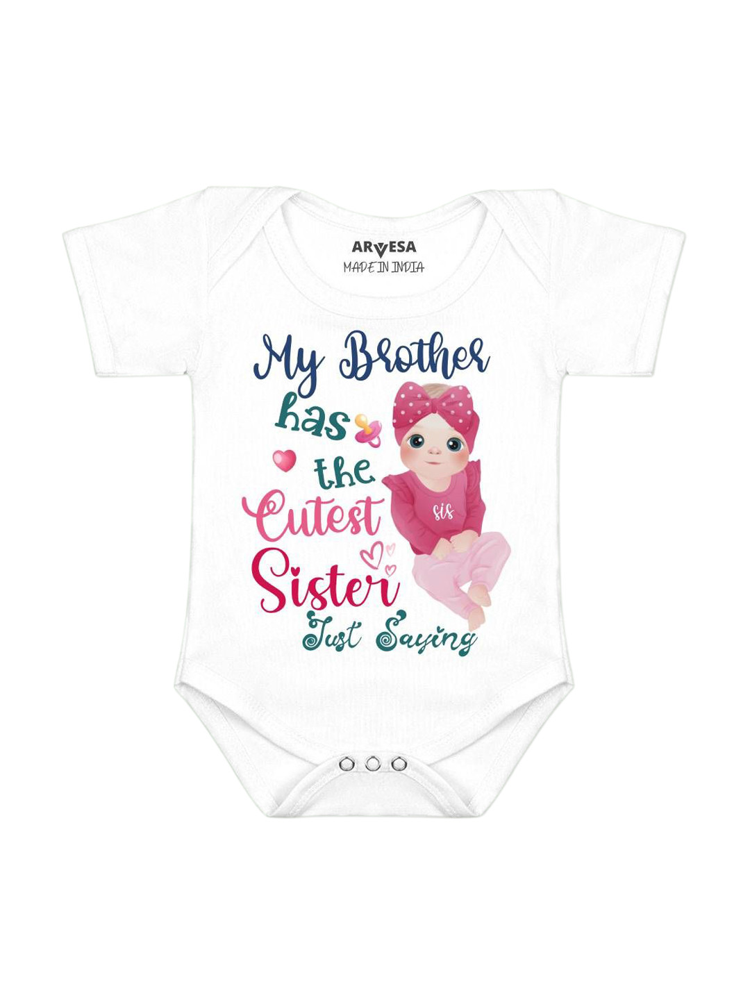 Arvesa Cutest Sister Printed Bodysuit