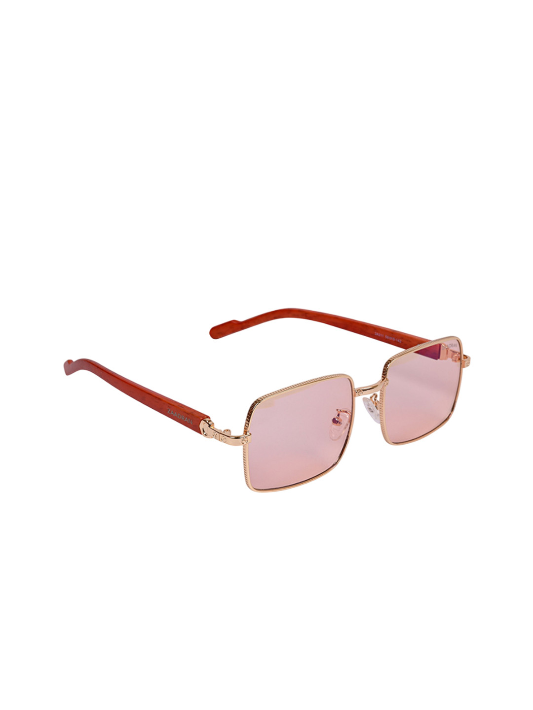 ZAADRAN Unisex Square Sunglasses with Polarised & UV Protected Lens Valencia Golden Peach