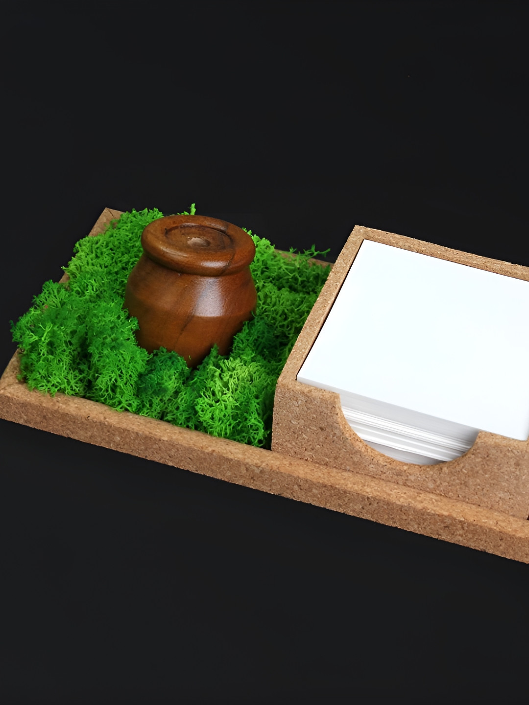 Bioq Brown Wooden Reusable Living Room Desk Organiser