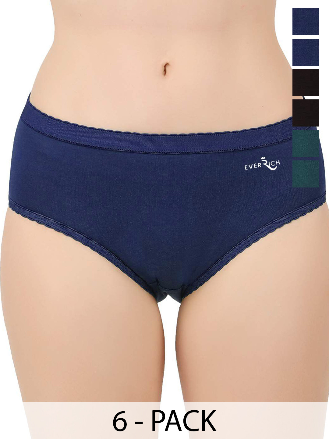 EverRich Pack Of 6 Cotton Basic Briefs MY-ER-PLAIN-OE-6PC