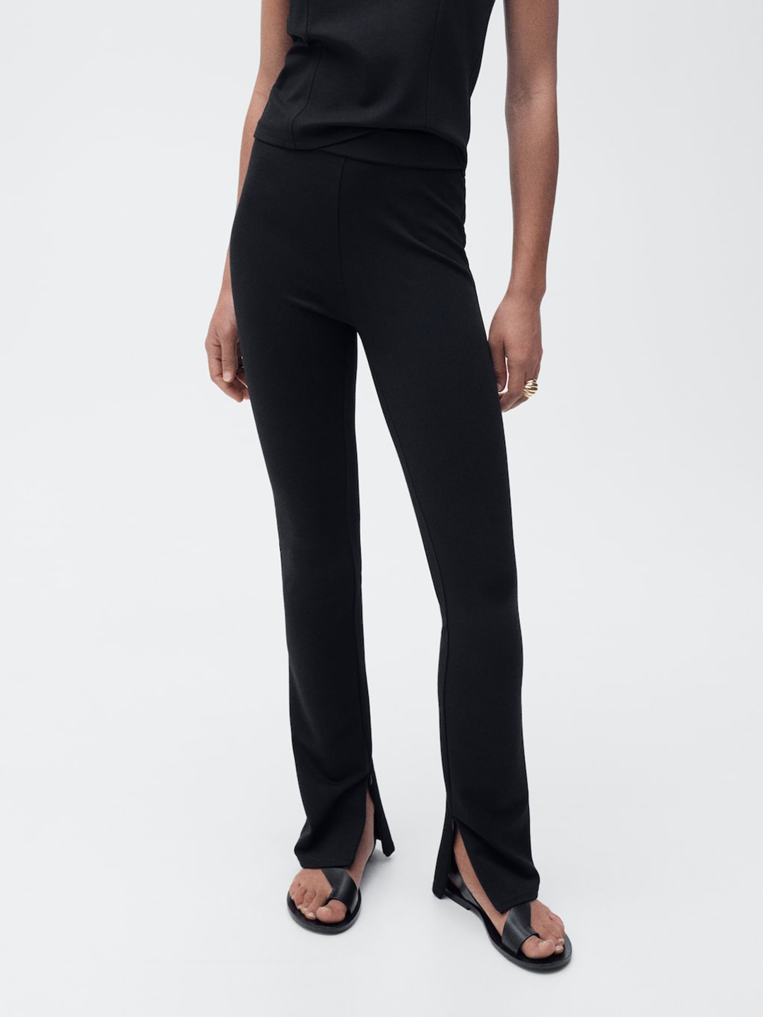 MANGO Women Skinny Trousers with Slits Hem