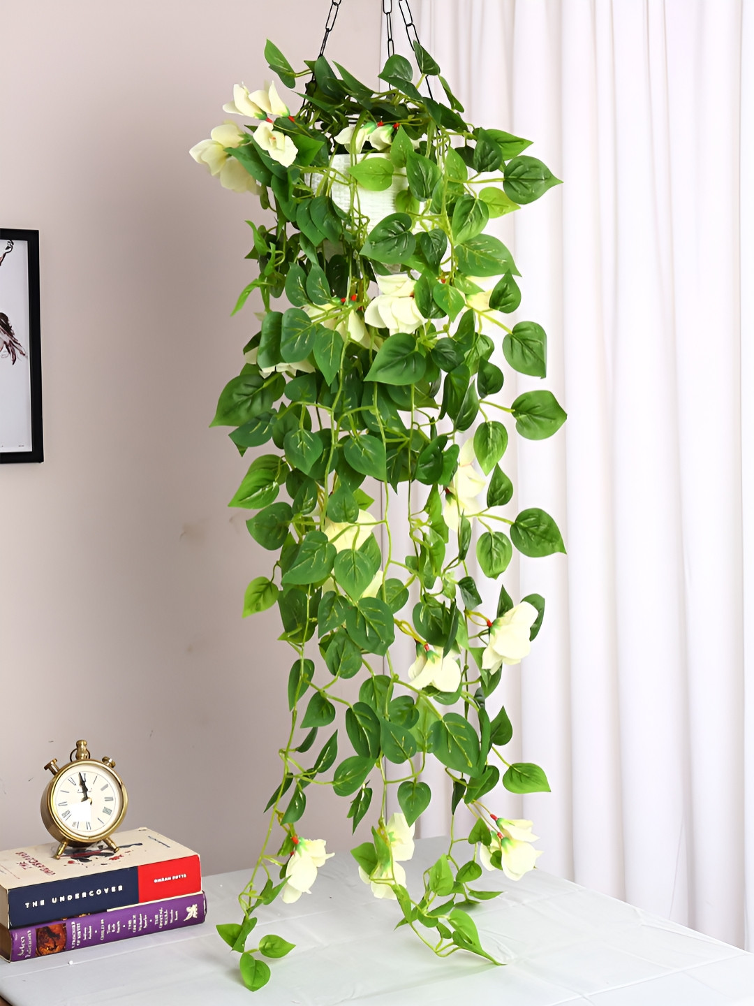 ARICK DECOR White Hanging Artificial Flower