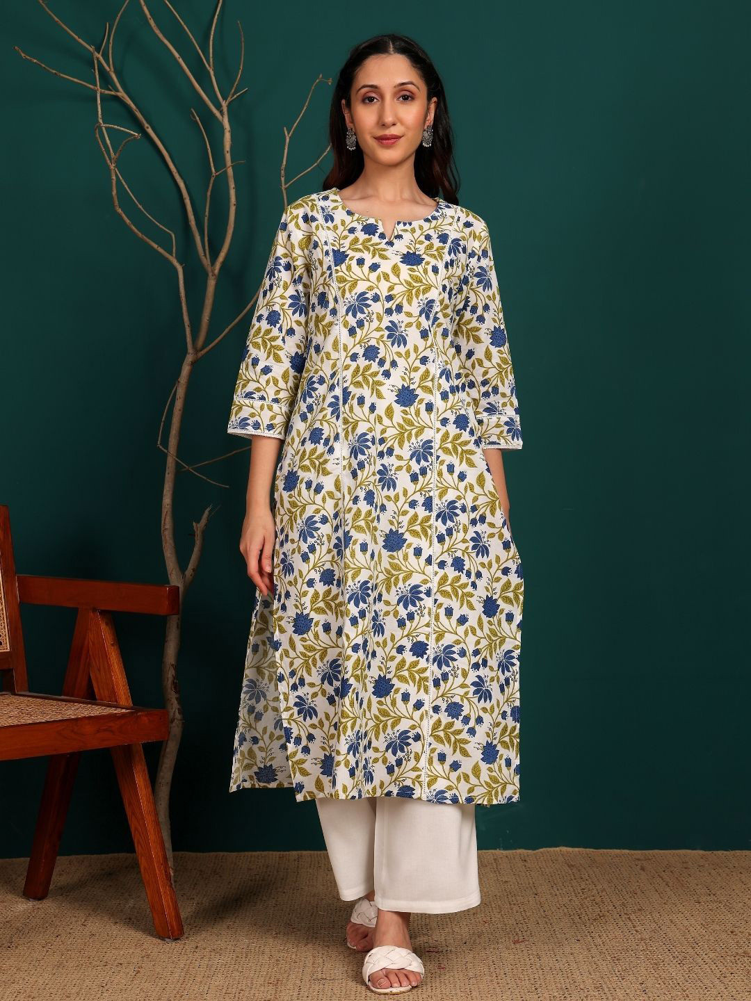 Chowkhat Printed Pure Cotton Straight Kurta