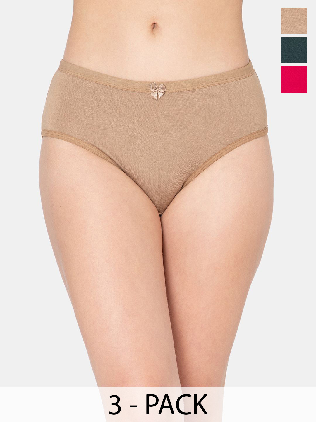 Lady Lyka Pack Of 3 Cotton Hipster Briefs A-INCARE-2A