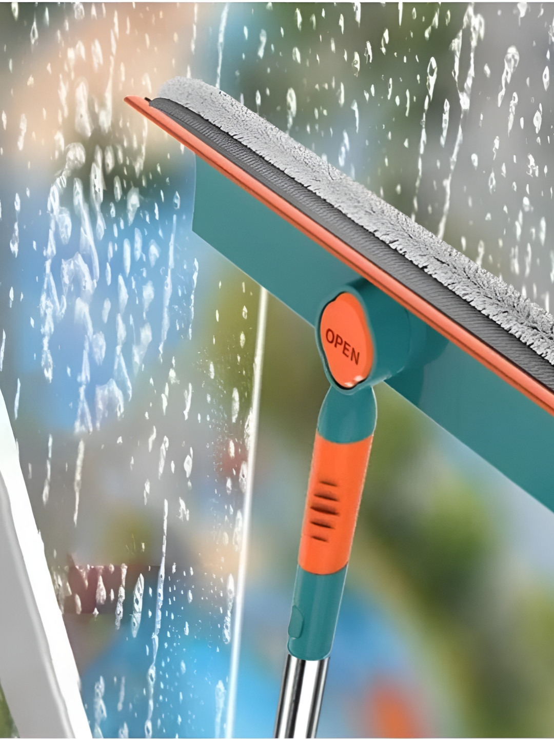 upkaranwale Green & Orange Window Cleaning Brush Wiper