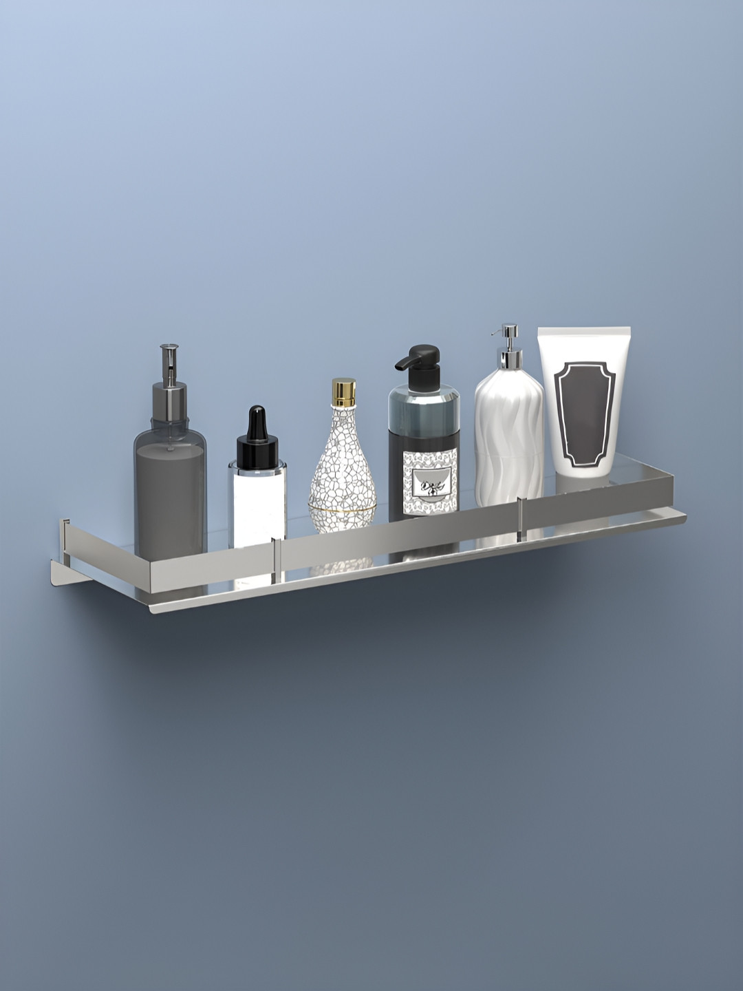 Myntra Elegant Silver-Toned Stainless Steel Multi-Purpose Wall Shelf